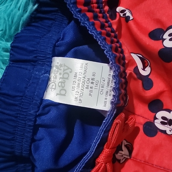 Mickey Mouse Disney Surf Club red and royal blue swim trunks - Picture 4 of 4